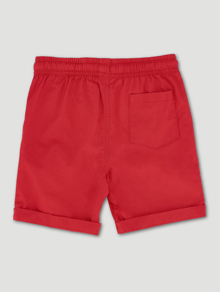 Pre-Boys Cotton Canvas Short - Red