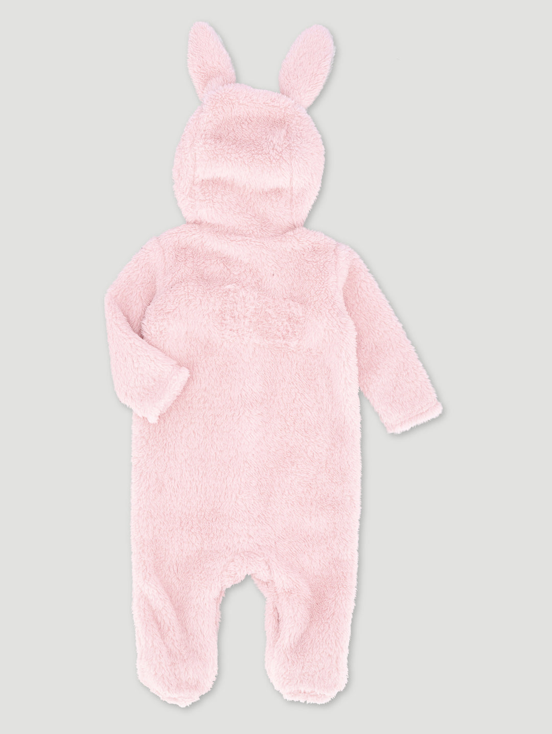 Baby Girls Sherpa Bunny Sleepsuit - Dusty Pink