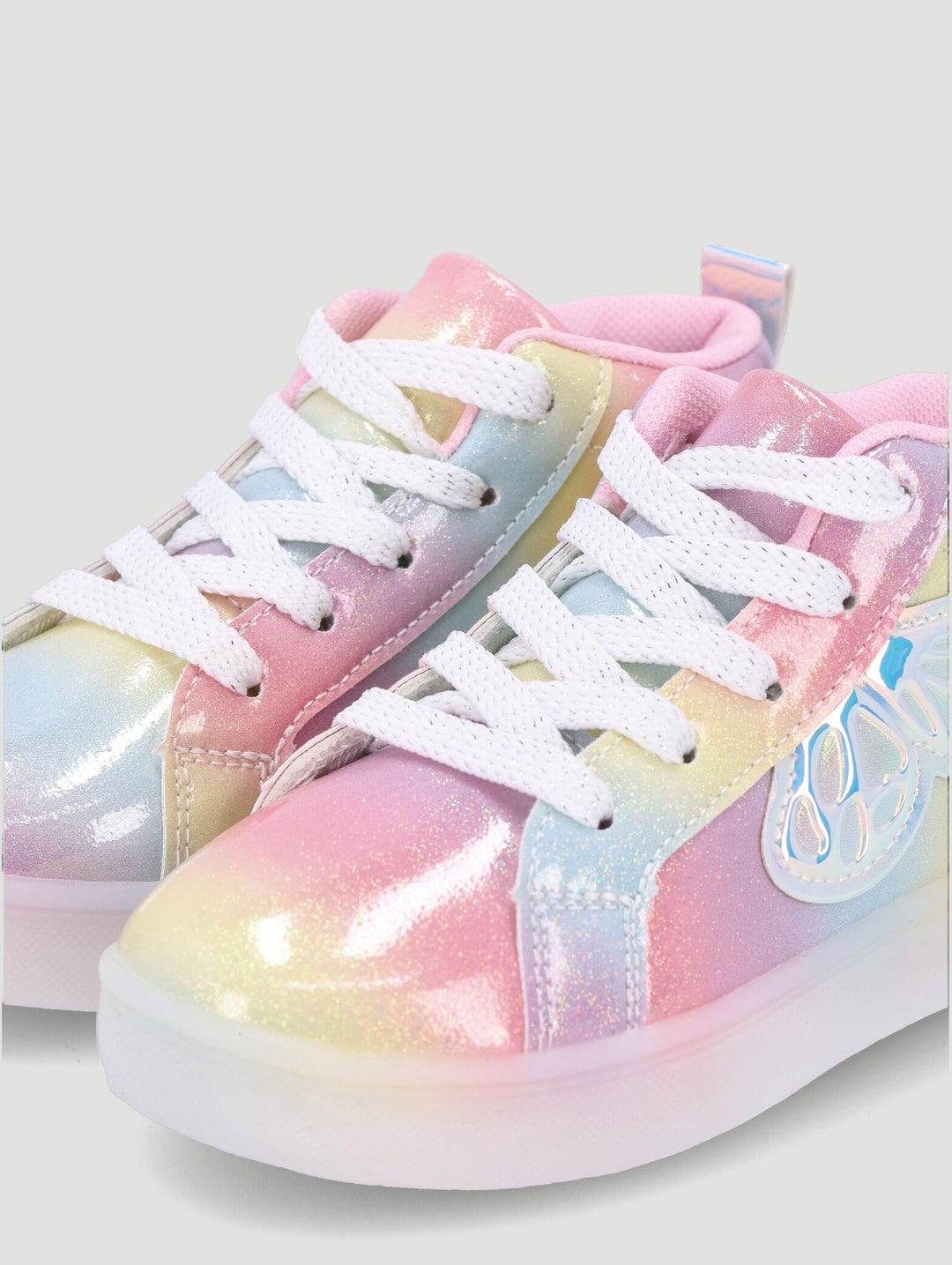 Pre-Girls Rainbow Light-Up High-Top Sneaker - Pink