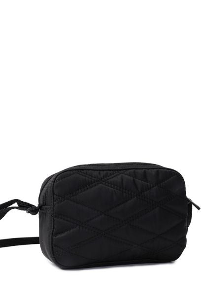 Inner City Small Quilt Crossover Dual Compartment Bag - Black