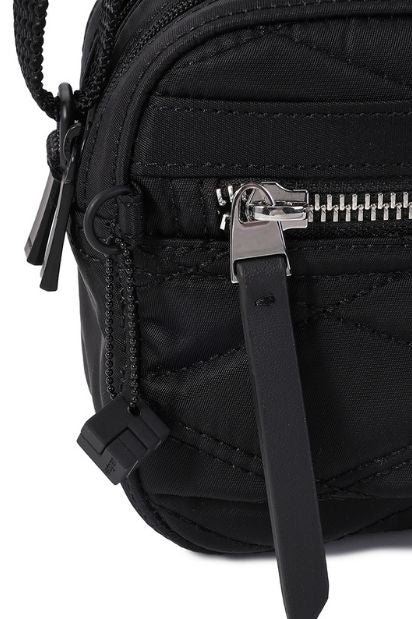 Inner City Small Quilt Crossover Dual Compartment Bag - Black