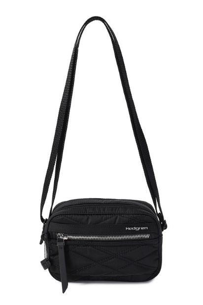 Inner City Small Quilt Crossover Dual Compartment Bag - Black