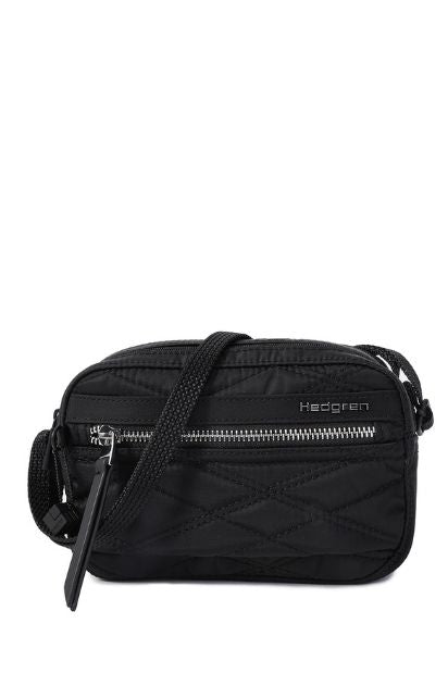 Inner City Small Quilt Crossover Dual Compartment Bag - Black