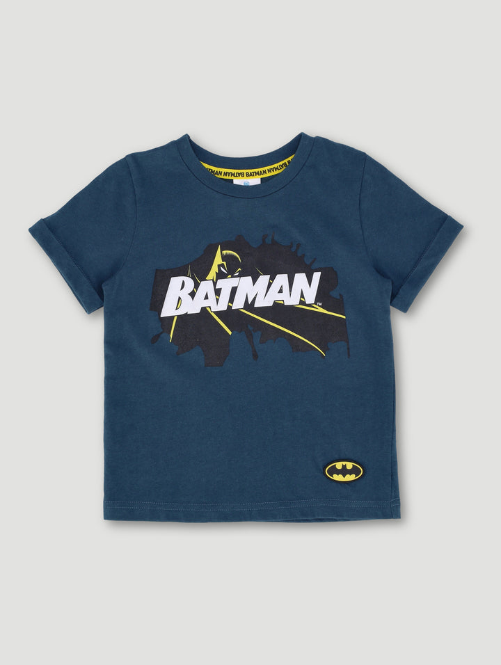 Pre-Boys Batman Rubber Badge Top - Teal
