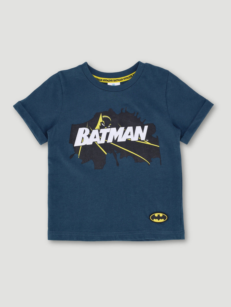 Pre-Boys Batman Rubber Badge Top - Teal