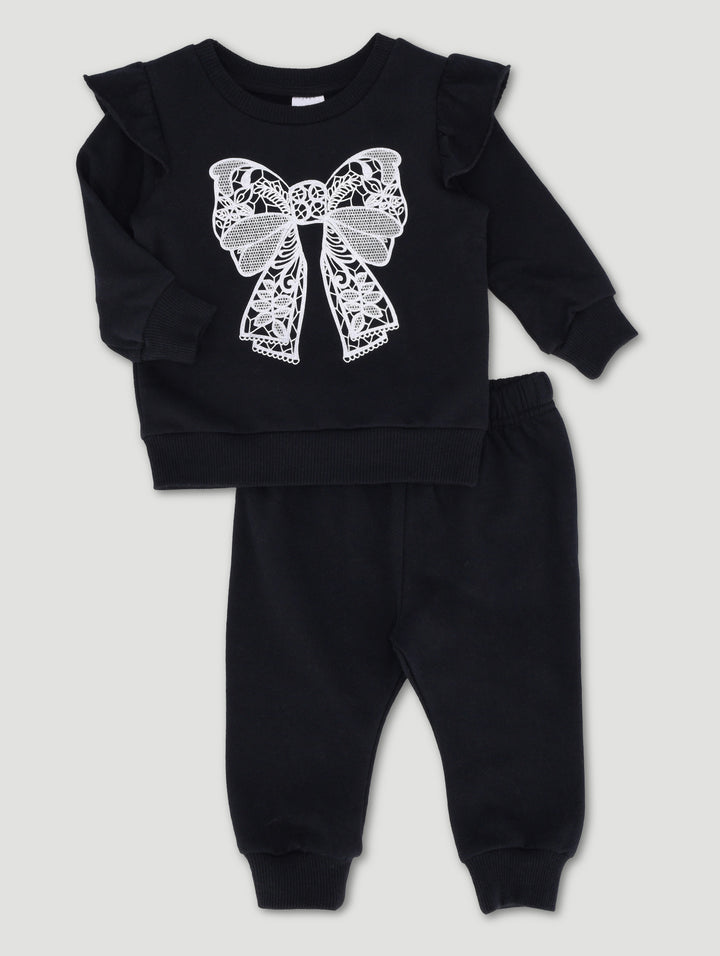Baby Girls Fashion Fleece Set - Black