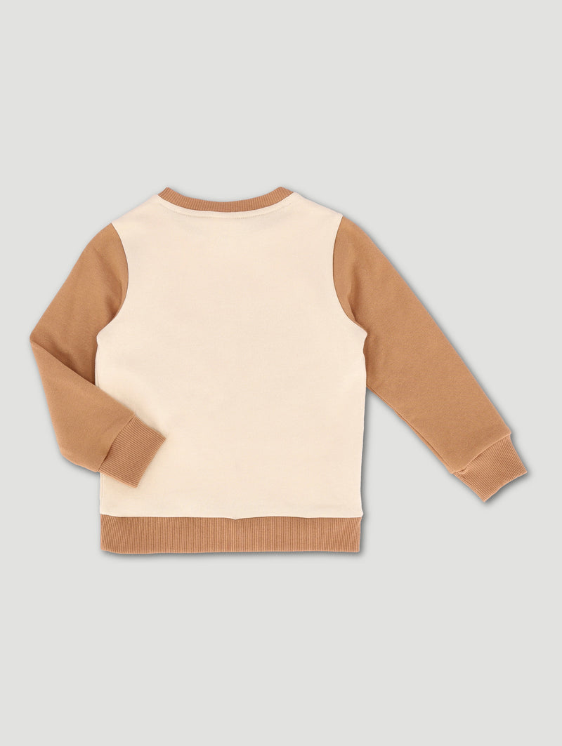 Pre-Boys Lion King Colourblock Crew Top - Tan/Cream