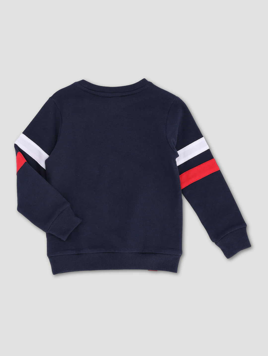 Pre-Boys Mickey Stripe Crew Top - Navy/Red