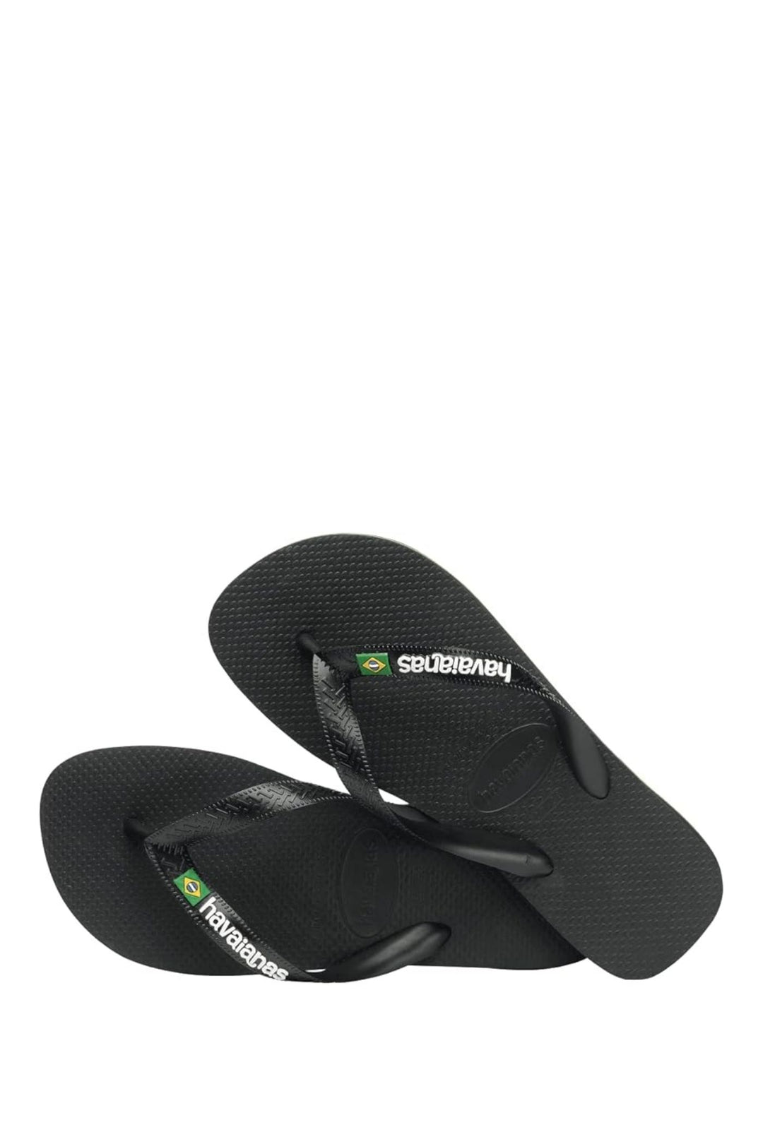 Brazil Logo & Word Flip Flop - Black