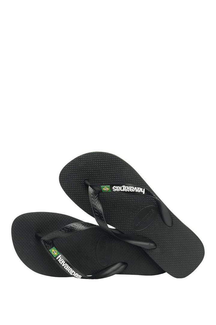 Brazil Logo & Word Flip Flop - Black