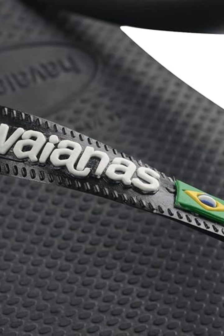 Brazil Logo & Word Flip Flop - Black
