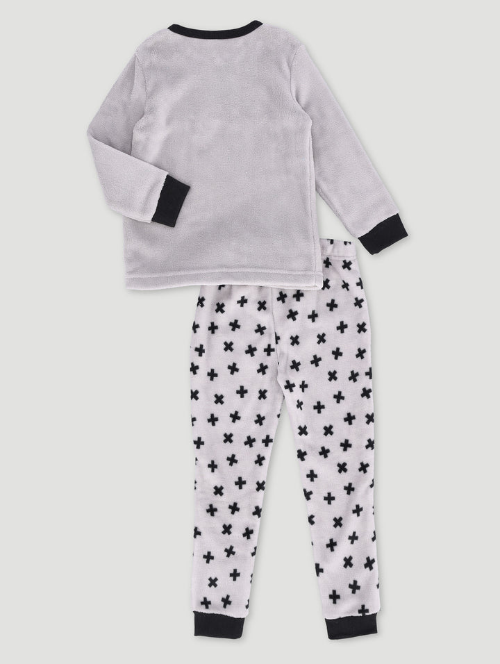 Pre-Boys Monster Truck Print Sleep Set - Grey