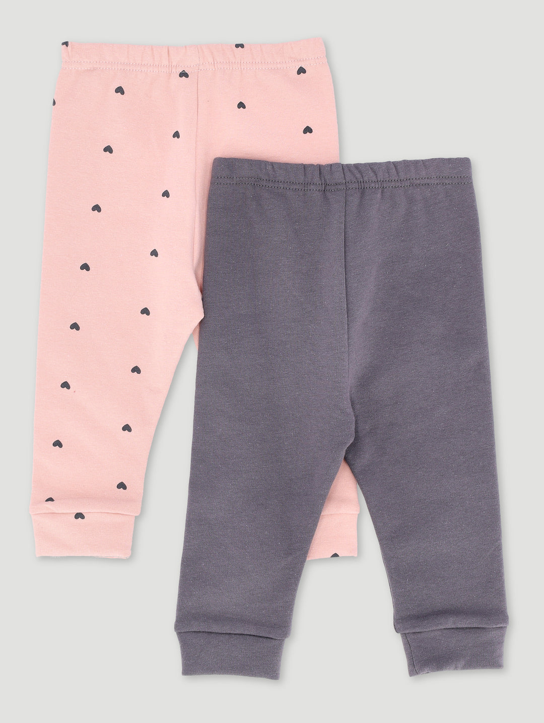 Baby Girls 2 Pack Leggings - Marble Charcoal