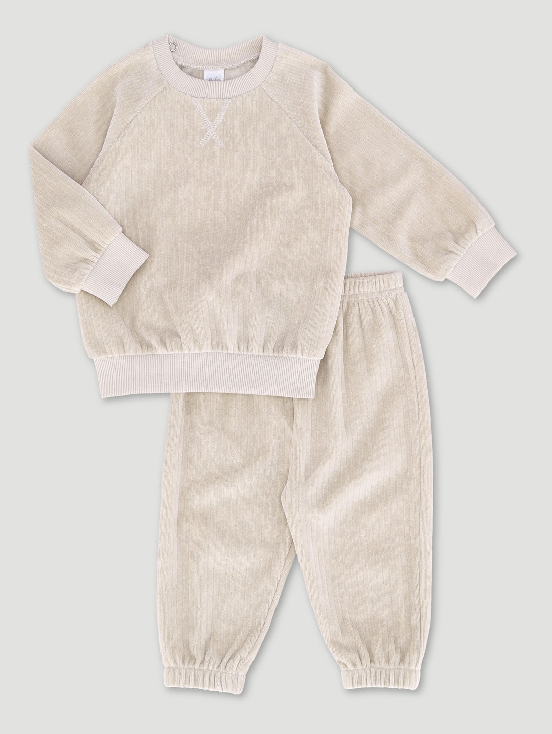 Baby Boys Corduroy Set - Light Stone