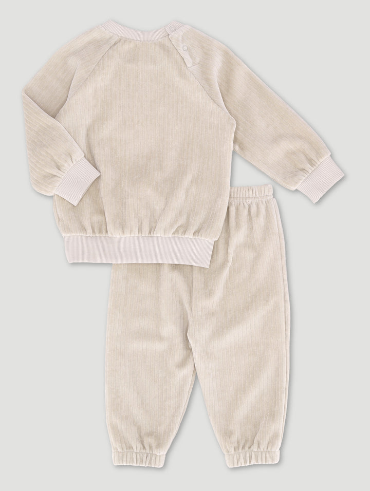 Baby Boys Corduroy Set - Light Stone