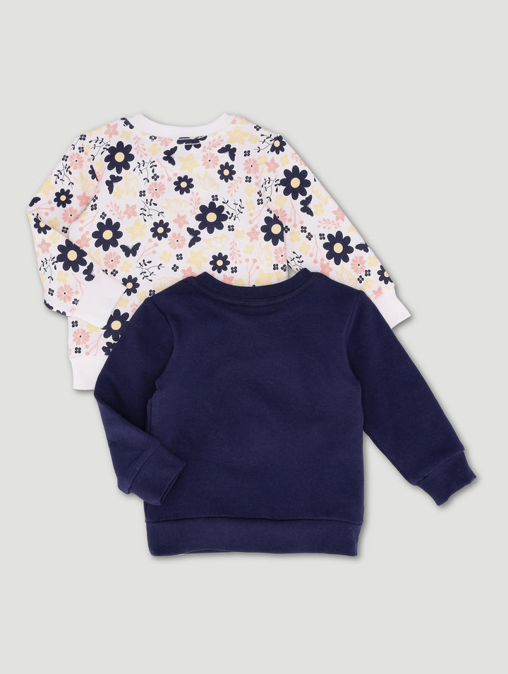 Baby Girls 2 Pack Daisy & Unicorn Top - Multi