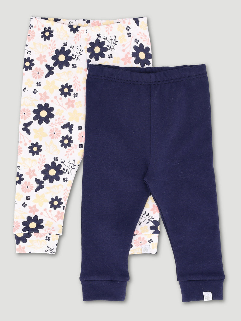 Baby Girls 2 Pack Daisy & Unicorn Joggers - Multi