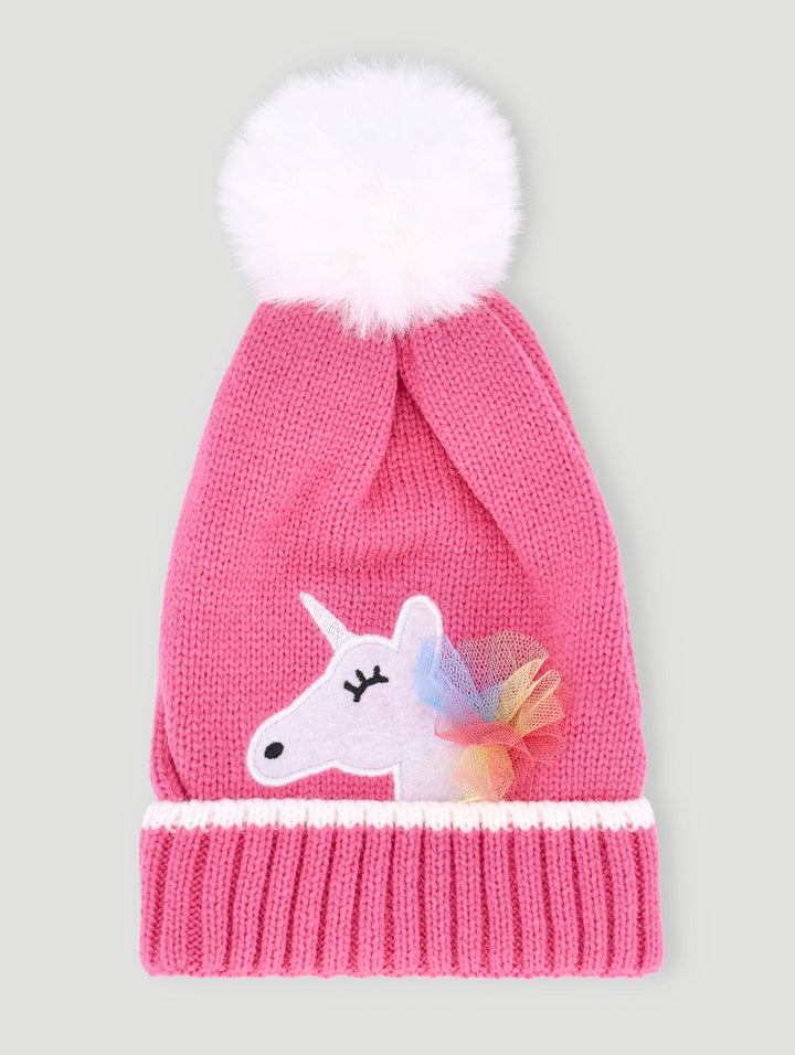 Pre-Girls Unicorn Beanie - Pink