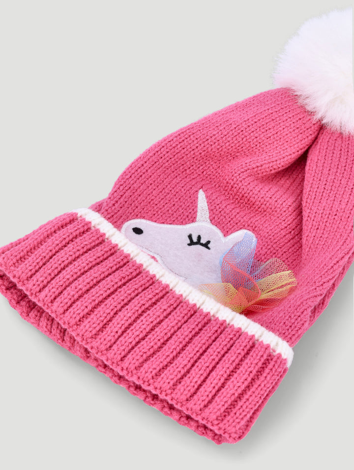Pre-Girls Unicorn Beanie - Pink