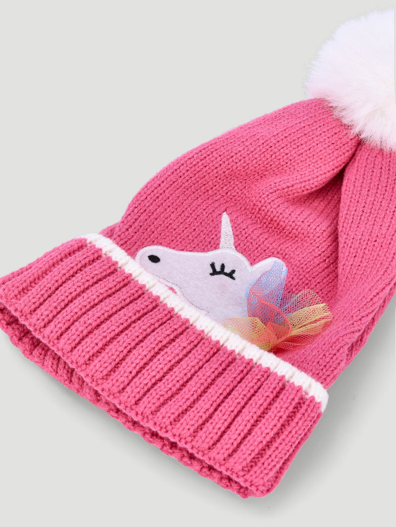 Pre-Girls Unicorn Beanie - Pink