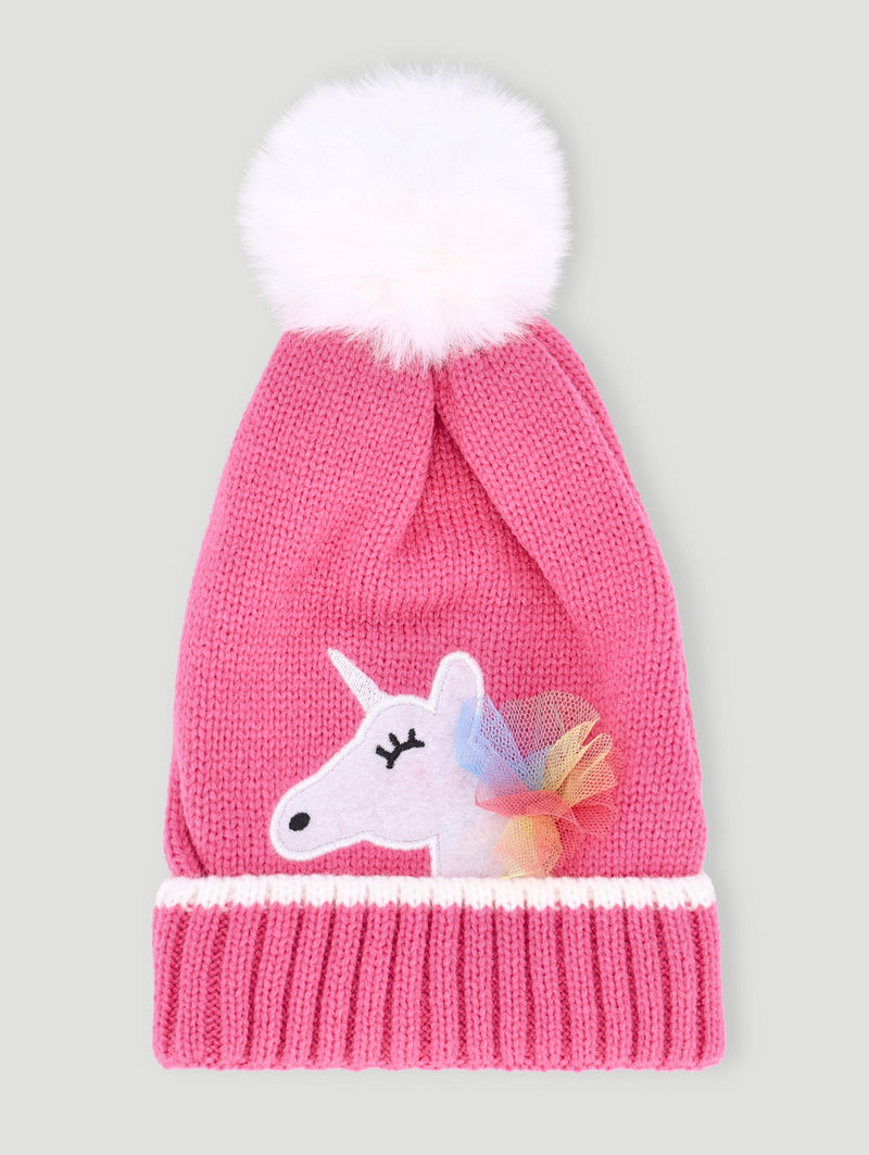 Pre-Girls Unicorn Beanie - Pink
