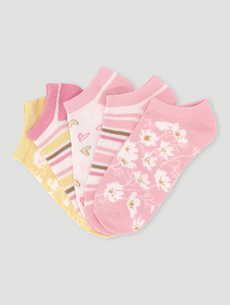 Pre-Girls 5 Pack Hearts Low Cut Socks