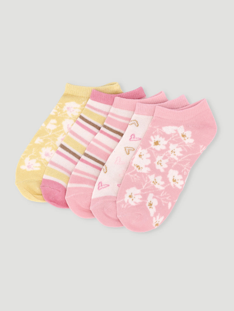 Pre-Girls 5 Pack Hearts Low Cut Socks