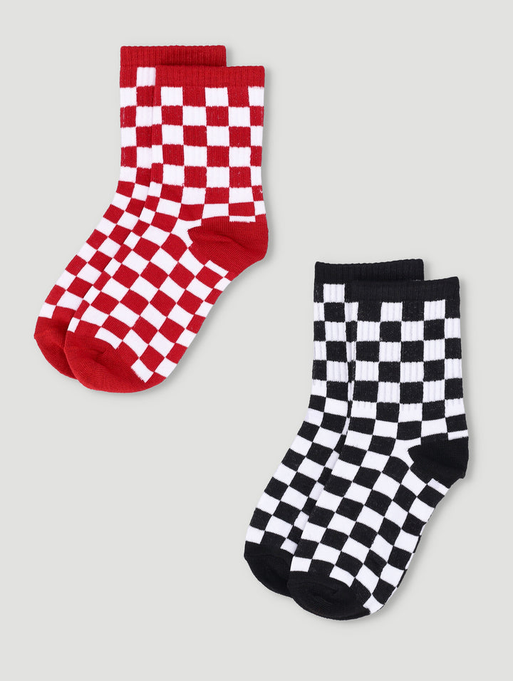 Pre-Boys 2 Pack Anklet Socks - Red/Black
