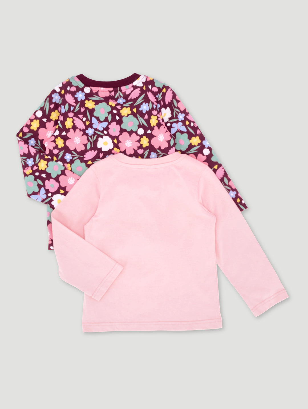 Pre-Girls 2 Pack Floral Print Tee - Burgundy