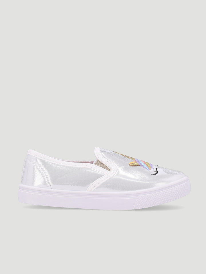 Pre-Girls Unicorn Slip On Sneaker - White
