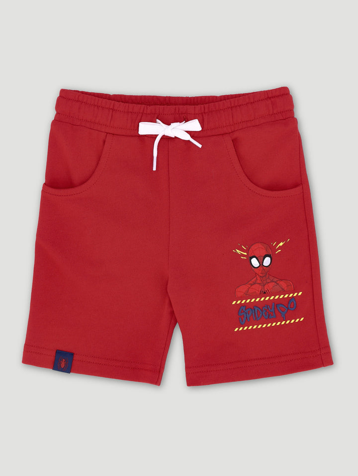 Pre-Boys Spiderman Fleece Short - Red
