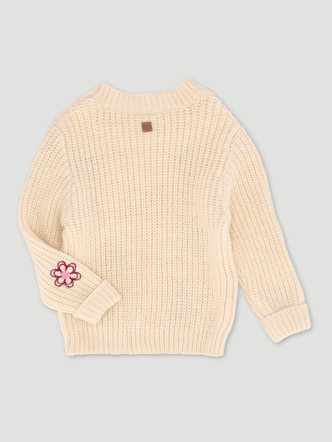 Keedo Girls Flower Embroidered Chunky Knitwear
