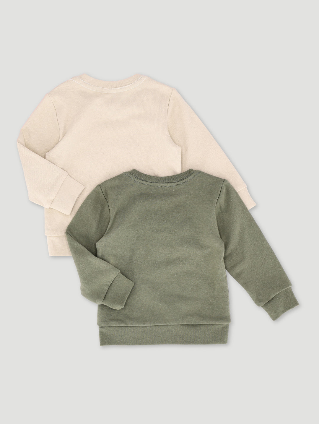 Baby Boys 2 Pack Sweat Tops - Explorer Fatigue/Off White