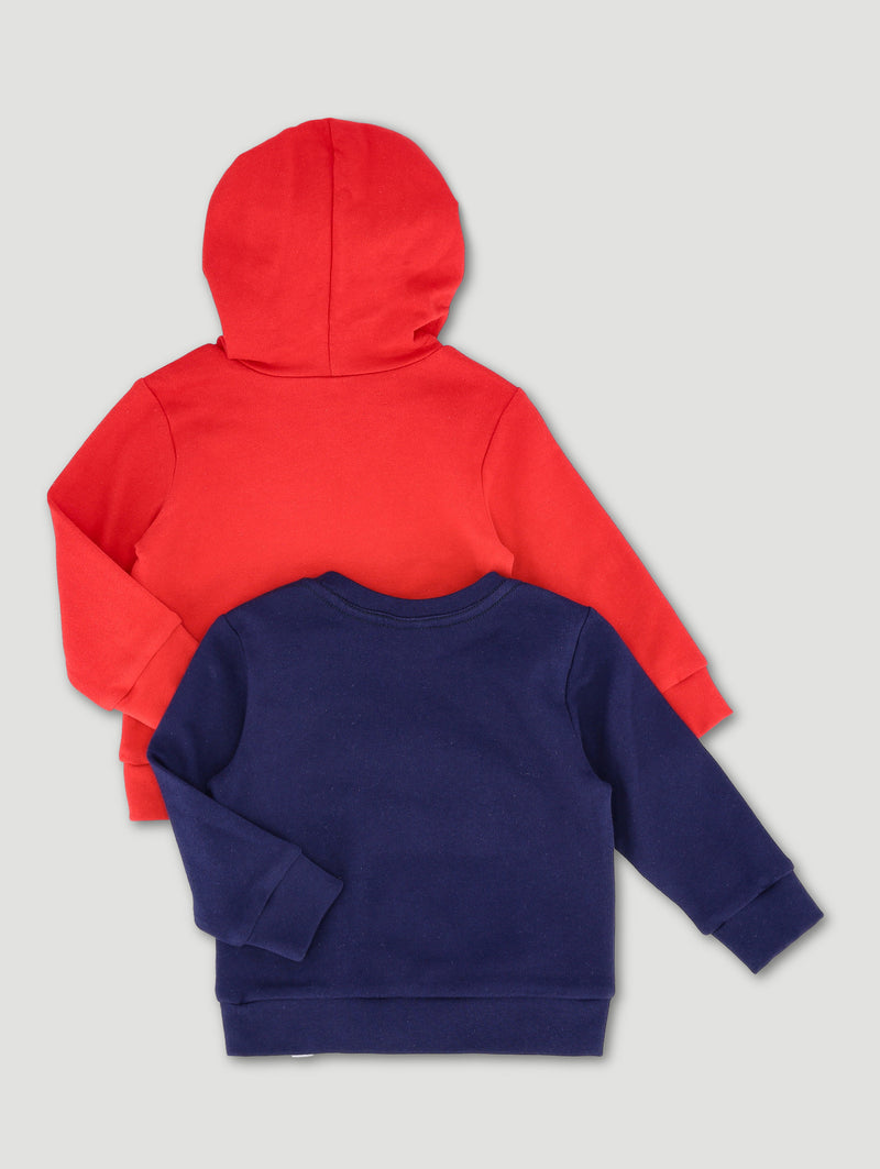 Baby Boys 2 Pack Sweat Top - Red/Navy