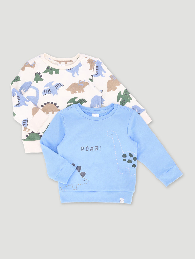 Baby Boys 2 Pack Sweat Top - Blue/White