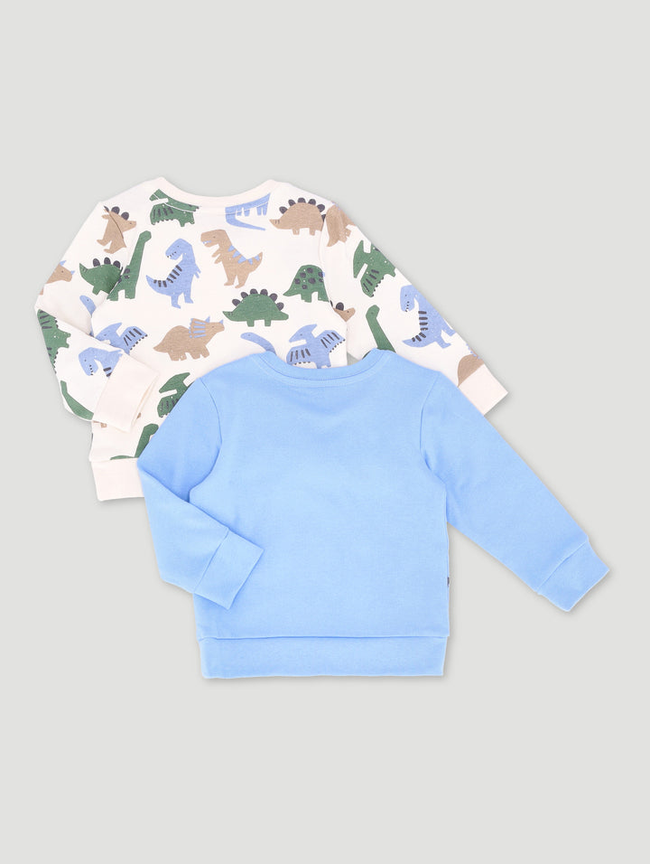 Baby Boys 2 Pack Sweat Top - Blue/White