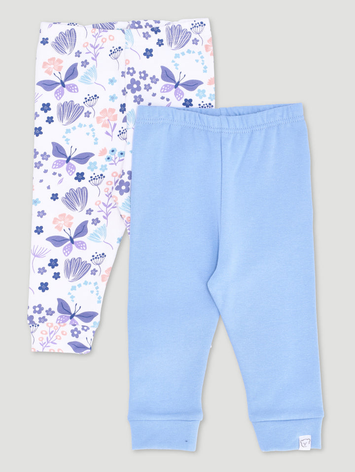 Baby Girls 2 Pack Fairy Leggings - Blue