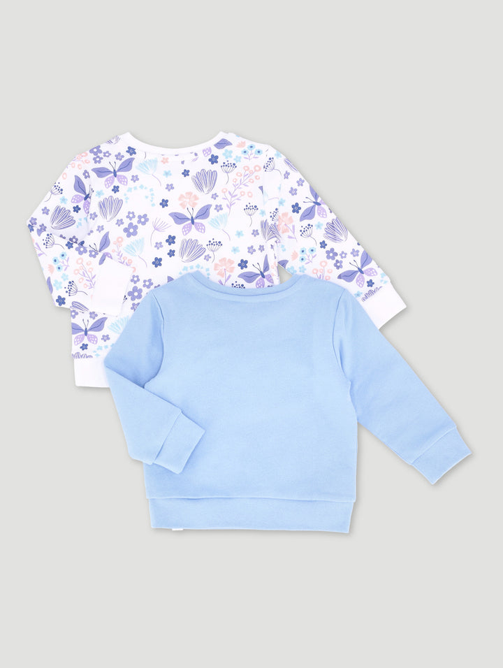 Baby Girls 2 Pack Fairy Sweat Top - Blue