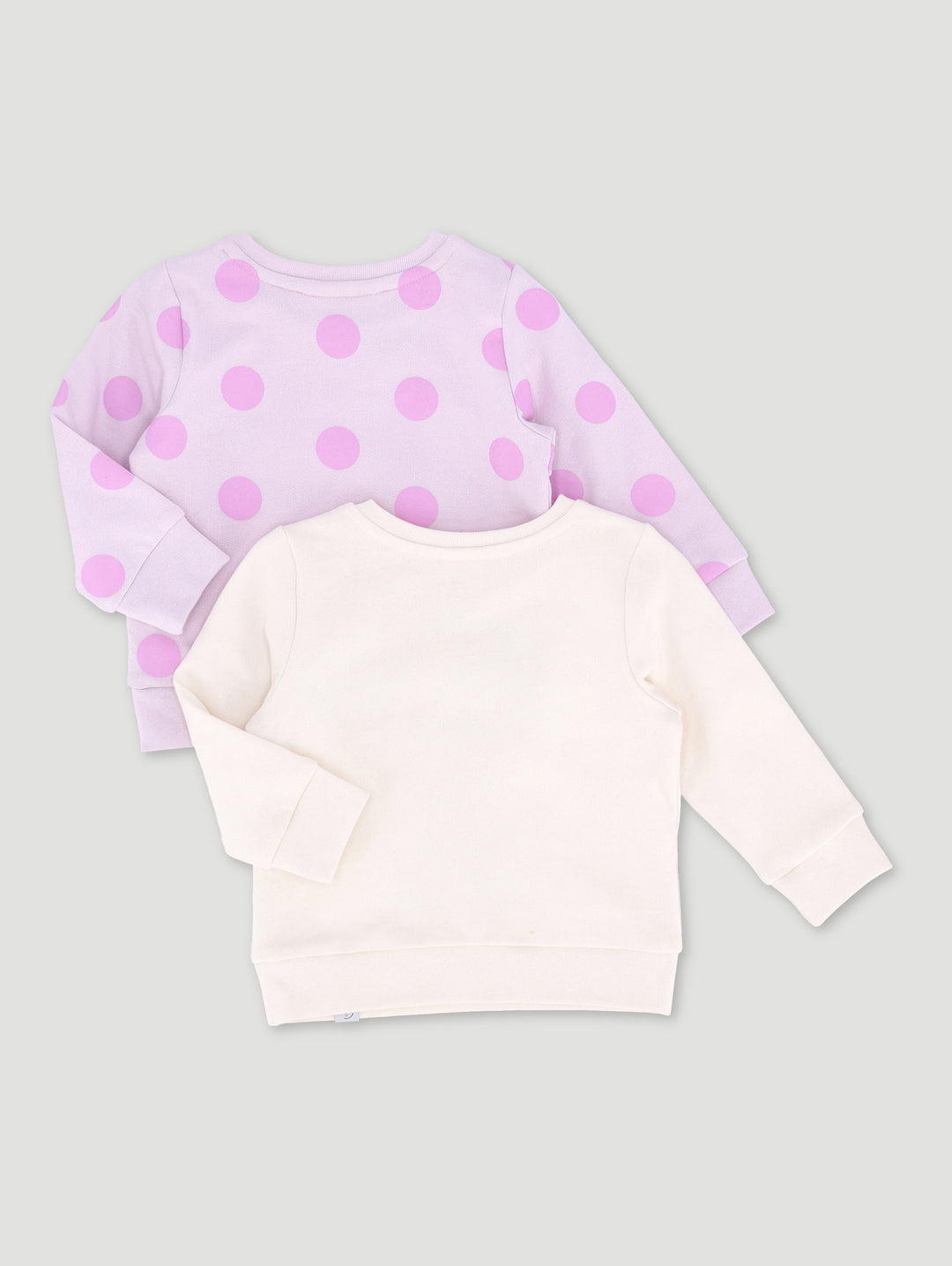 Baby Girls 2 Pack Giraffe Print Sweat Top - Lilac/Grey