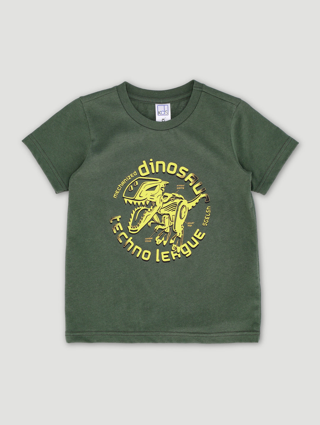 Pre-Boys Techno Dino Tee - Olive