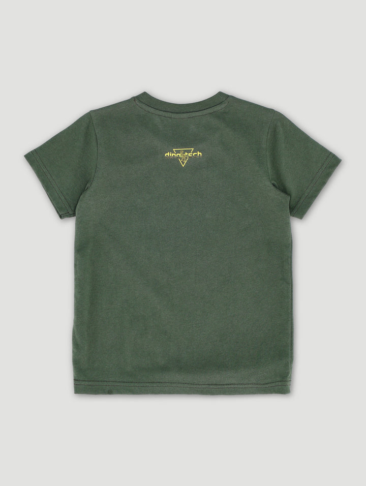 Pre-Boys Techno Dino Tee - Olive