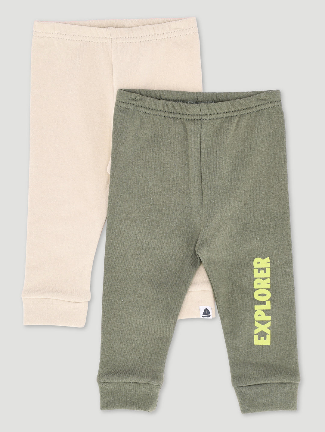 Baby Boys 2 Pack Joggers - Explorer Fatigue/Off White