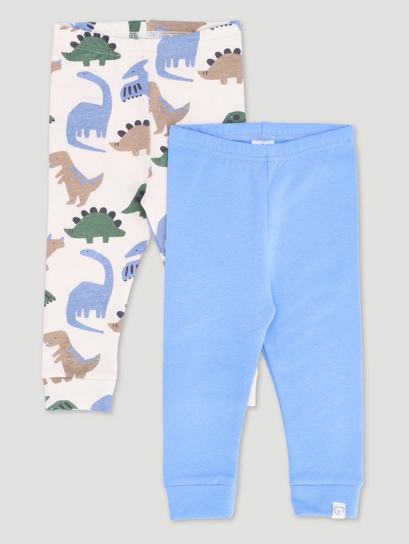 Baby Boys 2 Pack Leggings - Blue/White