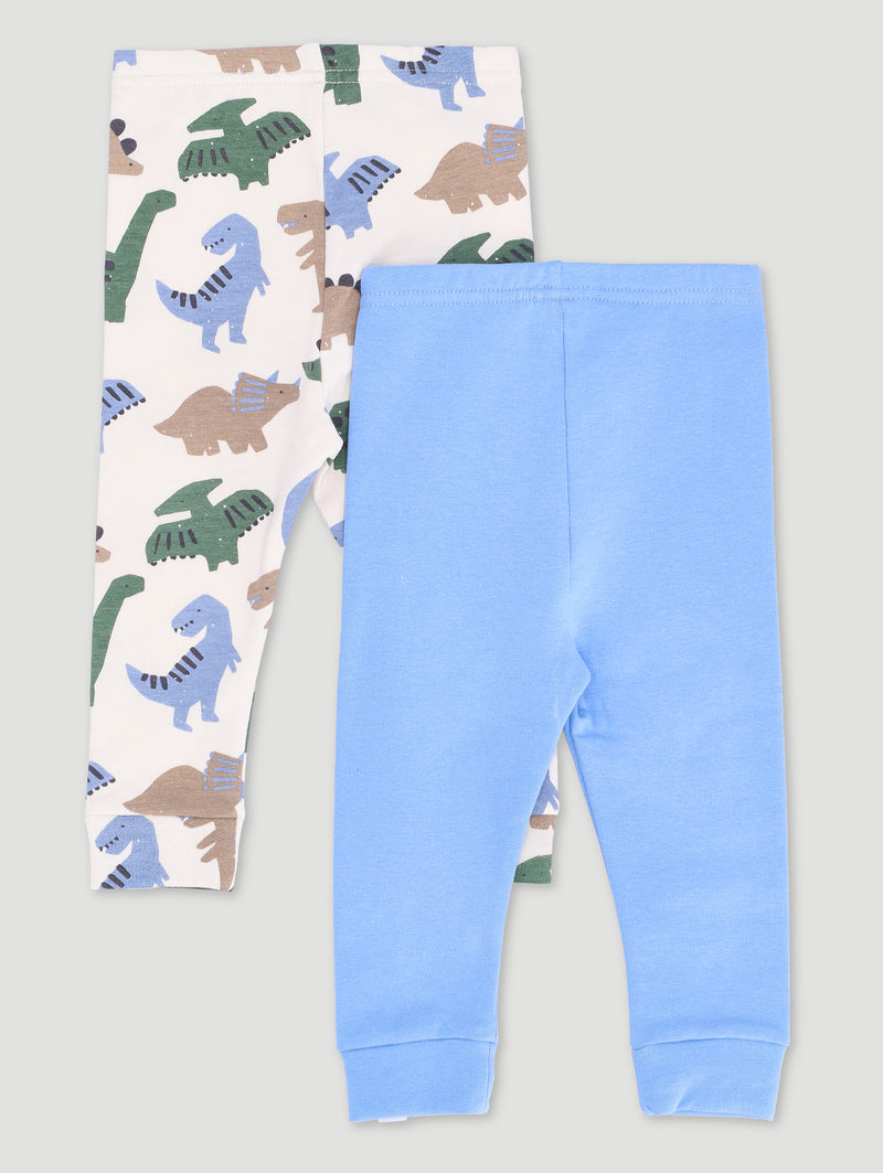 Baby Boys 2 Pack Leggings - Blue/White