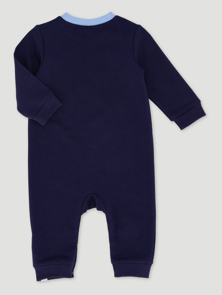 Baby Boys The Boss Slogan Sleepsuit - Dark Navy
