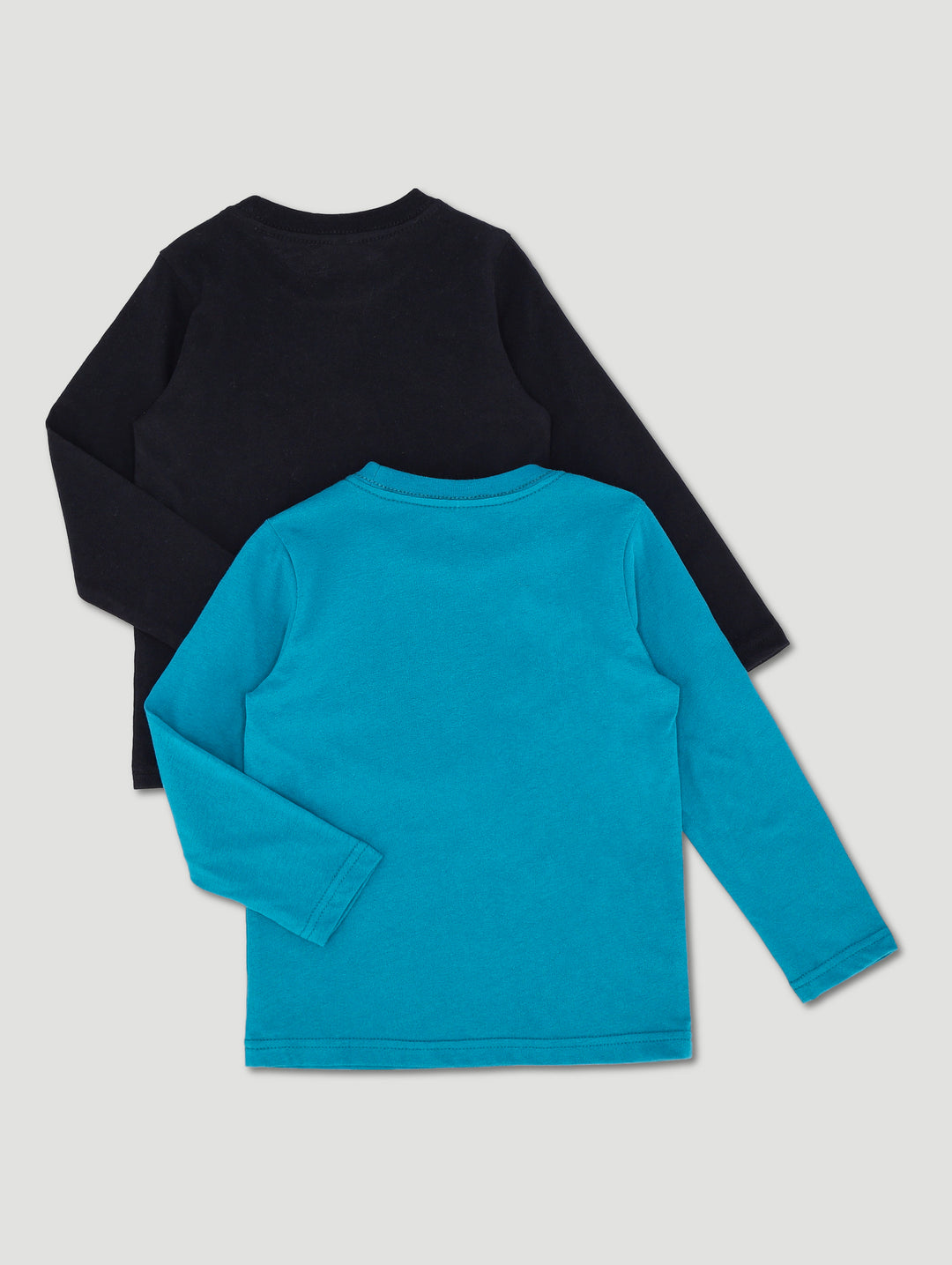 Pre-Boys Long Sleeve 2 Pack Space Tees - Teal/Black