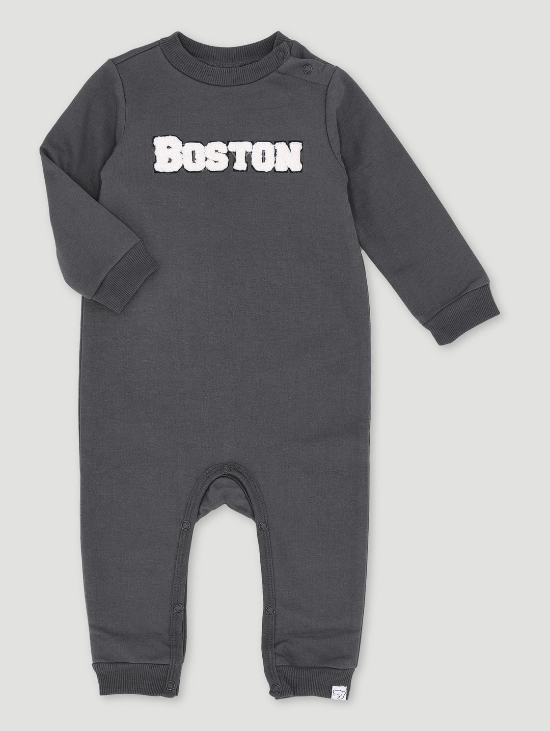 Baby Boys Boston Brushed Sleepsuit - Marble Charcoal