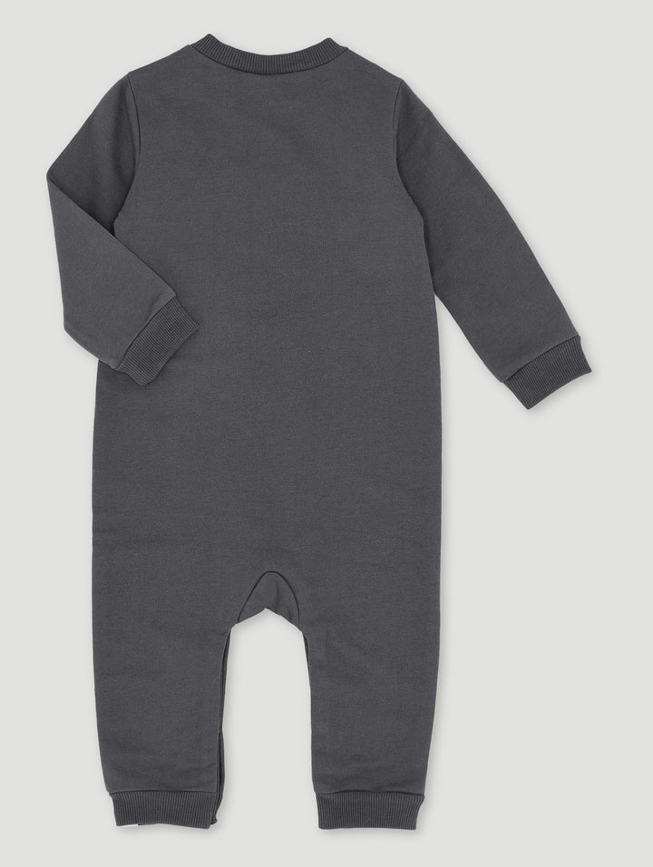 Baby Boys Boston Brushed Sleepsuit - Marble Charcoal
