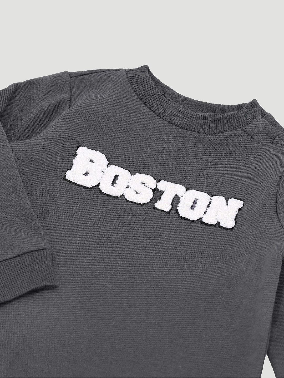 Baby Boys Boston Brushed Sleepsuit - Marble Charcoal