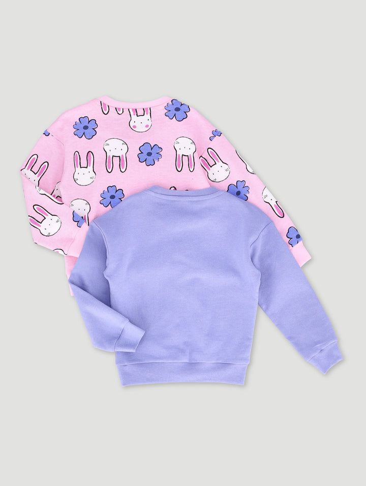Pre-Girls 2 Pack Bunny Print Tracktop - Blue/Pink
